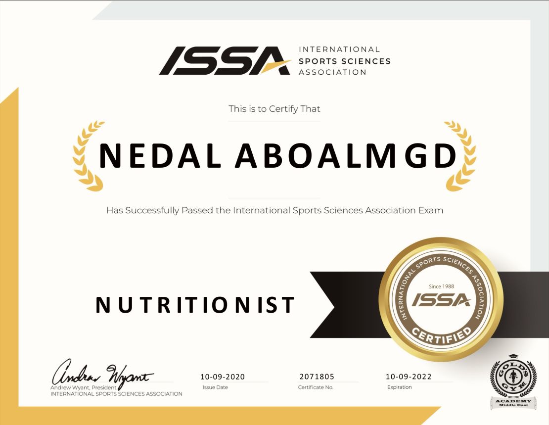 #Nedal aboAlmgd#Nutritionist